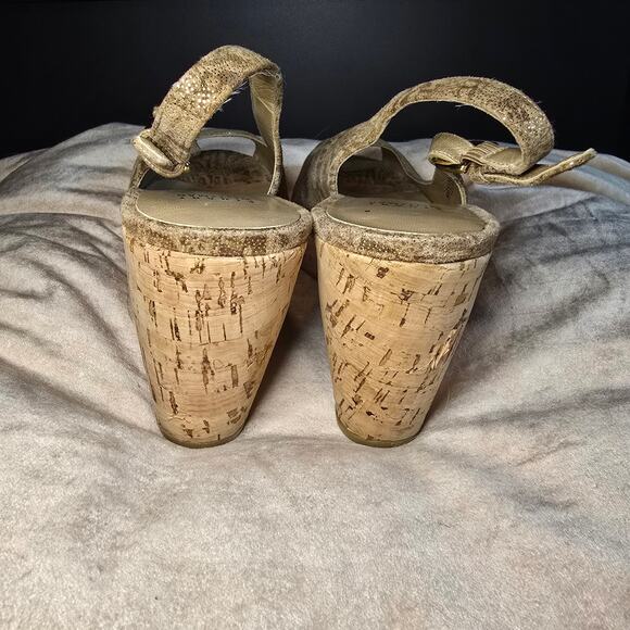 Stuart Weitzman cork sling back wedge 9.5 - Picture 3 of 14